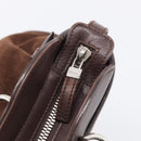 Salvatore Ferragamo Gancini Tote Bag Suede Leather Brown Silver Auth hk4238A-16