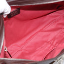 Salvatore Ferragamo Gancini Tote Bag Suede Leather Brown Silver Auth hk4238A-18