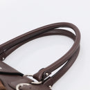 Salvatore Ferragamo Gancini Tote Bag Suede Leather Brown Silver Auth hk4238A-9