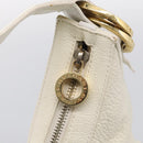 BVLGARI Shoulder Bag Leather White Gold Auth hk4239A-14
