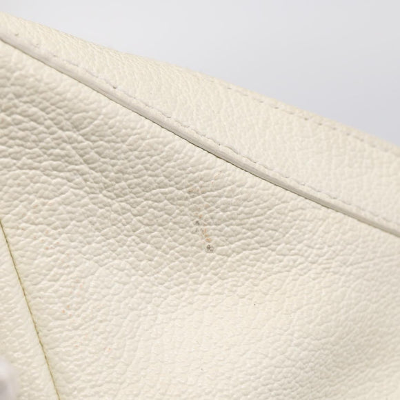 BVLGARI Shoulder Bag Leather White Gold Auth hk4239A