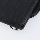 Christian Dior Trotter Canvas Saddle Long Wallet Black Silver Auth hk4241-10