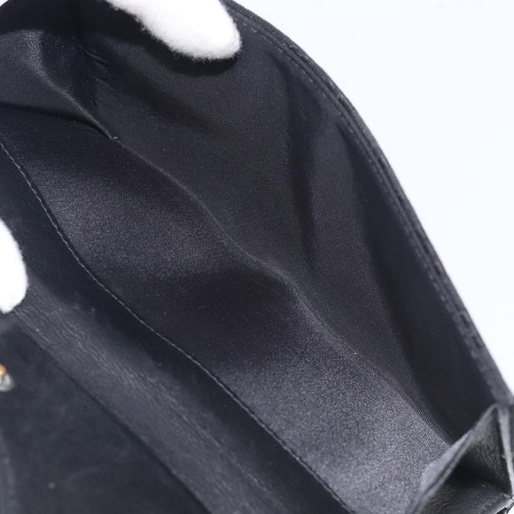 Christian Dior Trotter Canvas Saddle Long Wallet Black Silver Auth hk4241