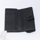 Christian Dior Trotter Canvas Saddle Long Wallet Black Silver Auth hk4241-16