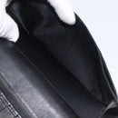 Christian Dior Trotter Canvas Saddle Long Wallet Black Silver Auth hk4241-21