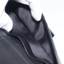 Christian Dior Trotter Canvas Saddle Long Wallet Black Silver Auth hk4241-25