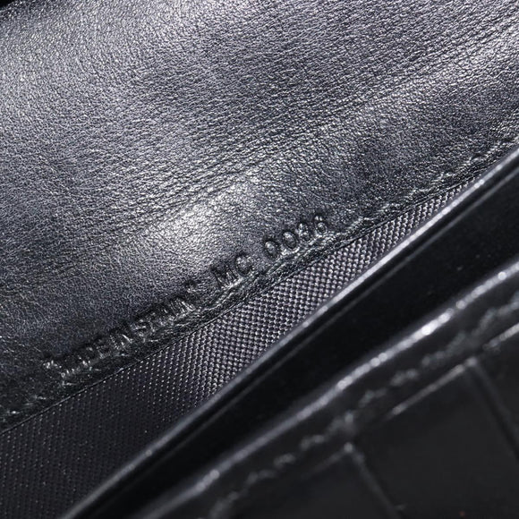 Christian Dior Trotter Canvas Saddle Long Wallet Black Silver Auth hk4241