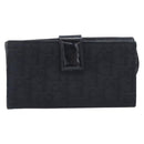 Christian Dior Trotter Canvas Saddle Long Wallet Black Silver Auth hk4241-3