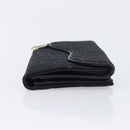 Christian Dior Trotter Canvas Saddle Long Wallet Black Silver Auth hk4241-4