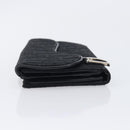 Christian Dior Trotter Canvas Saddle Long Wallet Black Silver Auth hk4241-5