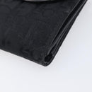 Christian Dior Trotter Canvas Saddle Long Wallet Black Silver Auth hk4241-8