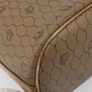 Christian Dior Honeycomb Canvas Shoulder Bag PVC Beige Gold Auth hk4242-12
