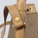 Christian Dior Honeycomb Canvas Shoulder Bag PVC Beige Gold Auth hk4242-16