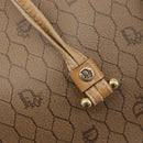 Christian Dior Honeycomb Canvas Shoulder Bag PVC Beige Gold Auth hk4242-19