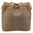 Christian Dior Honeycomb Canvas Shoulder Bag PVC Beige Gold Auth hk4242-3