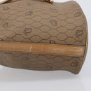 Christian Dior Honeycomb Canvas Shoulder Bag PVC Beige Gold Auth hk4242-6