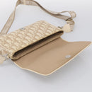 Christian Dior Trotter Canvas Shoulder Bag PVC Beige Silver Auth hk4243A-16