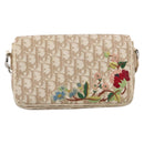 Christian Dior Trotter Canvas Shoulder Bag PVC Beige Silver Auth hk4243A-2