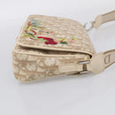 Christian Dior Trotter Canvas Shoulder Bag PVC Beige Silver Auth hk4243A-5