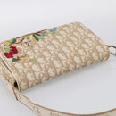 Christian Dior Trotter Canvas Shoulder Bag PVC Beige Silver Auth hk4243A-6
