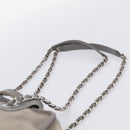 CHANEL Deauville Line Bowling Bag Canvas 2way Gray Silver CC Auth hk4245-11