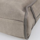 CHANEL Deauville Line Bowling Bag Canvas 2way Gray Silver CC Auth hk4245-15