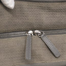 CHANEL Deauville Line Bowling Bag Canvas 2way Gray Silver CC Auth hk4245-17