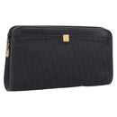 Christian Dior Trotter Canvas Clutch Bag Black Gold Auth hk4246A-1