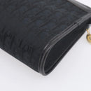 Christian Dior Trotter Canvas Clutch Bag Black Gold Auth hk4246A-10