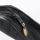 Christian Dior Trotter Canvas Clutch Bag Black Gold Auth hk4246A-12