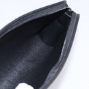 Christian Dior Trotter Canvas Clutch Bag Black Gold Auth hk4246A-16
