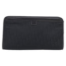 Christian Dior Trotter Canvas Clutch Bag Black Gold Auth hk4246A-3