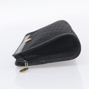 Christian Dior Trotter Canvas Clutch Bag Black Gold Auth hk4246A-4