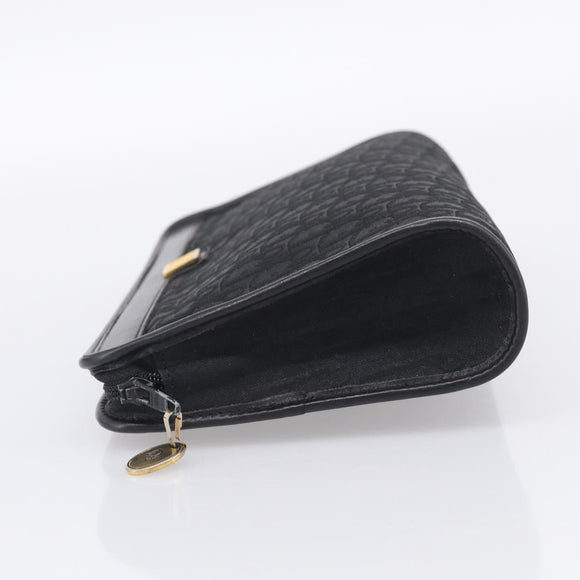Christian Dior Trotter Canvas Clutch Bag Black Gold Auth hk4246A