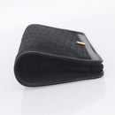 Christian Dior Trotter Canvas Clutch Bag Black Gold Auth hk4246A-5