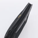 Christian Dior Trotter Canvas Clutch Bag Black Gold Auth hk4246A-6