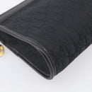 Christian Dior Trotter Canvas Clutch Bag Black Gold Auth hk4246A-9