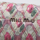 Miu Miu Crystal Chain Shoulder Bag Jacquard Pink Silver Auth hk4247A-16