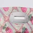 Miu Miu Crystal Chain Shoulder Bag Jacquard Pink Silver Auth hk4247A-18