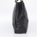 Valentino Chain Tote Bag Leather 2way Black Gold Auth hk4248A-4