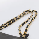 Valentino Chain Tote Bag Leather 2way Black Gold Auth hk4248A-8