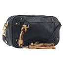 Chloe Eden Shoulder Bag Leather Black Gold Auth hk4249A-1