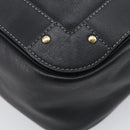 Chloe Eden Shoulder Bag Leather Black Gold Auth hk4249A-13