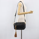 Chloe Eden Shoulder Bag Leather Black Gold Auth hk4249A-24