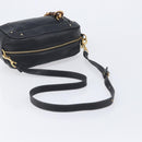 Chloe Eden Shoulder Bag Leather Black Gold Auth hk4249A-7