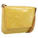 LOUIS VUITTON Vernis Thompson Street Bag Lime Yellow M91071 LV Auth hk4251-1