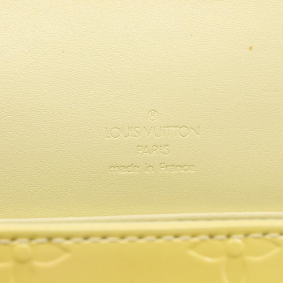 LOUIS VUITTON Vernis Thompson Street Bag Lime Yellow M91071 LV Auth hk4251