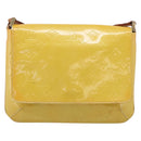 LOUIS VUITTON Vernis Thompson Street Bag Lime Yellow M91071 LV Auth hk4251-2