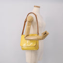 LOUIS VUITTON Vernis Thompson Street Bag Lime Yellow M91071 LV Auth hk4251-21
