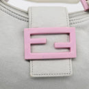 FENDI Mamma Baguette Shoulder Bag Cotton Jersey Light Blue Silver Auth hk4252A-14